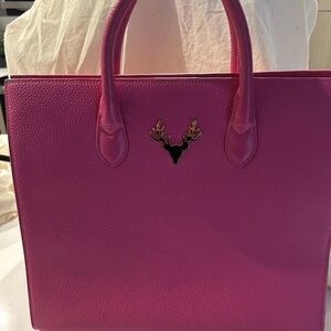 Taxidermy LEATHER AMY TOTE Size Large Hot Pink FAST SHIPPING